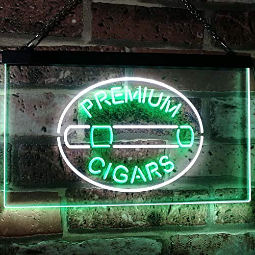 Premium Cigars Dual LED Neon Light Sign